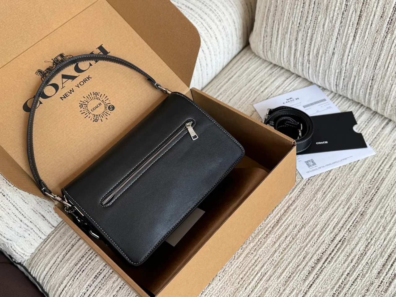 Coach Smooth Crossbody Bag in Black · view 5