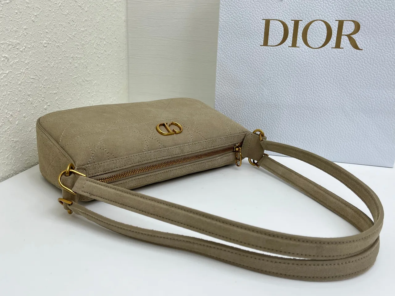 Dior Quilted Handbag in Beige · view 4
