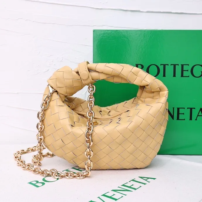 Bottega Veneta Woven Glossy Hobo Bag in Beige · view 1