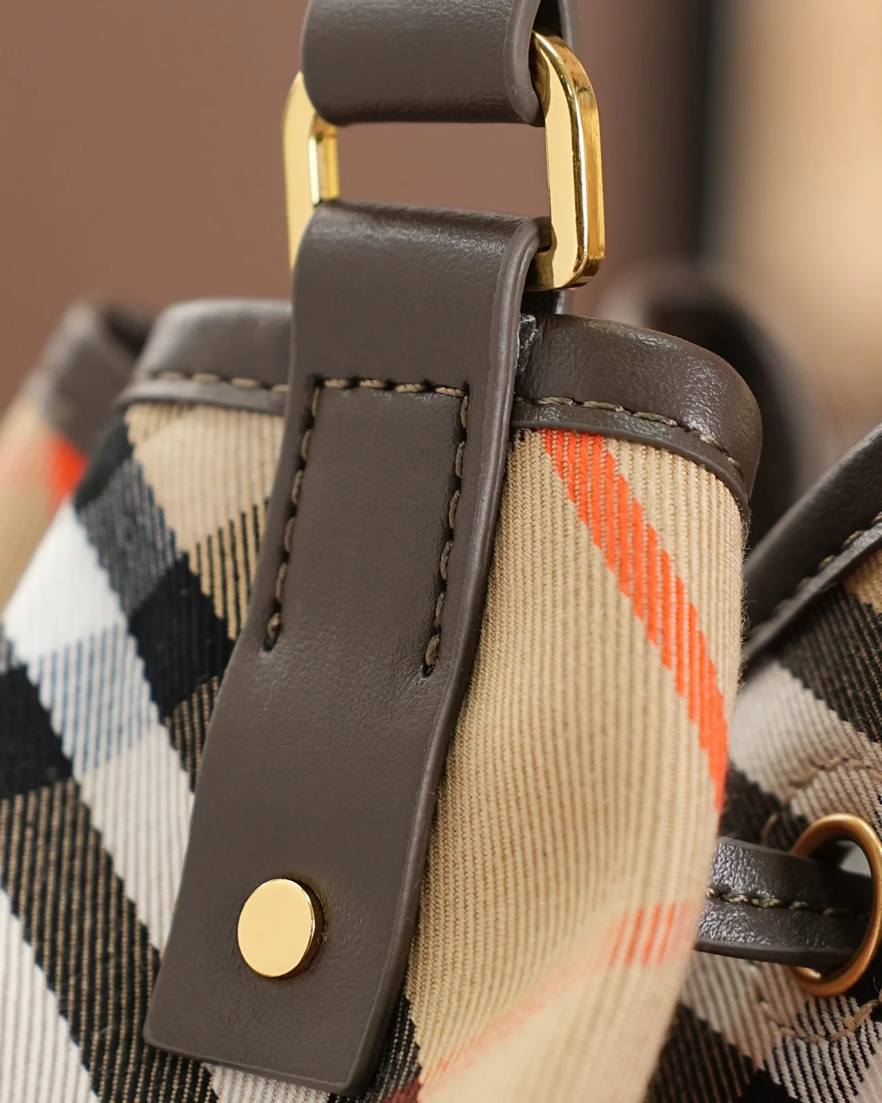 Burberry Check Bucket Bag in Beige · view 6