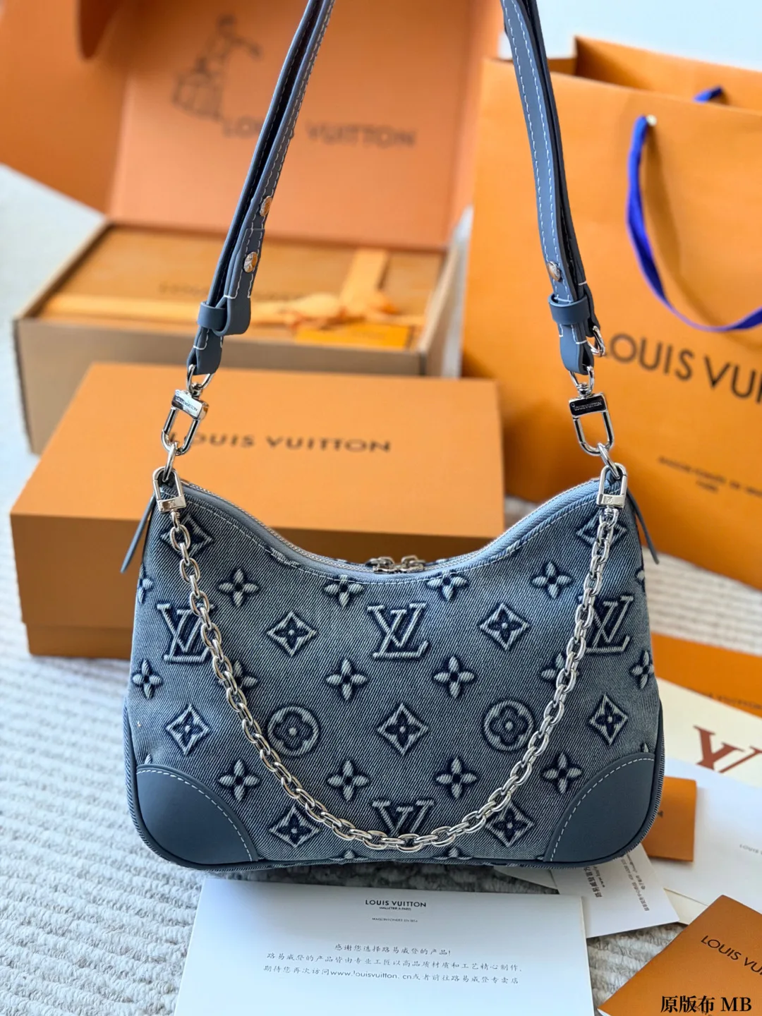 Louis Vuitton Canvas Denim Shoulder Bag in Blue · view 3