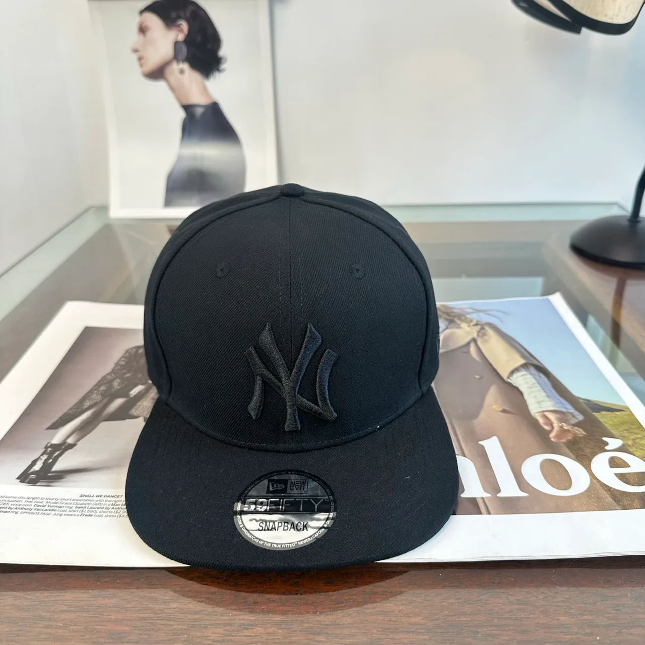 New Era Embroidered Baseball Cap in Black · view 1
