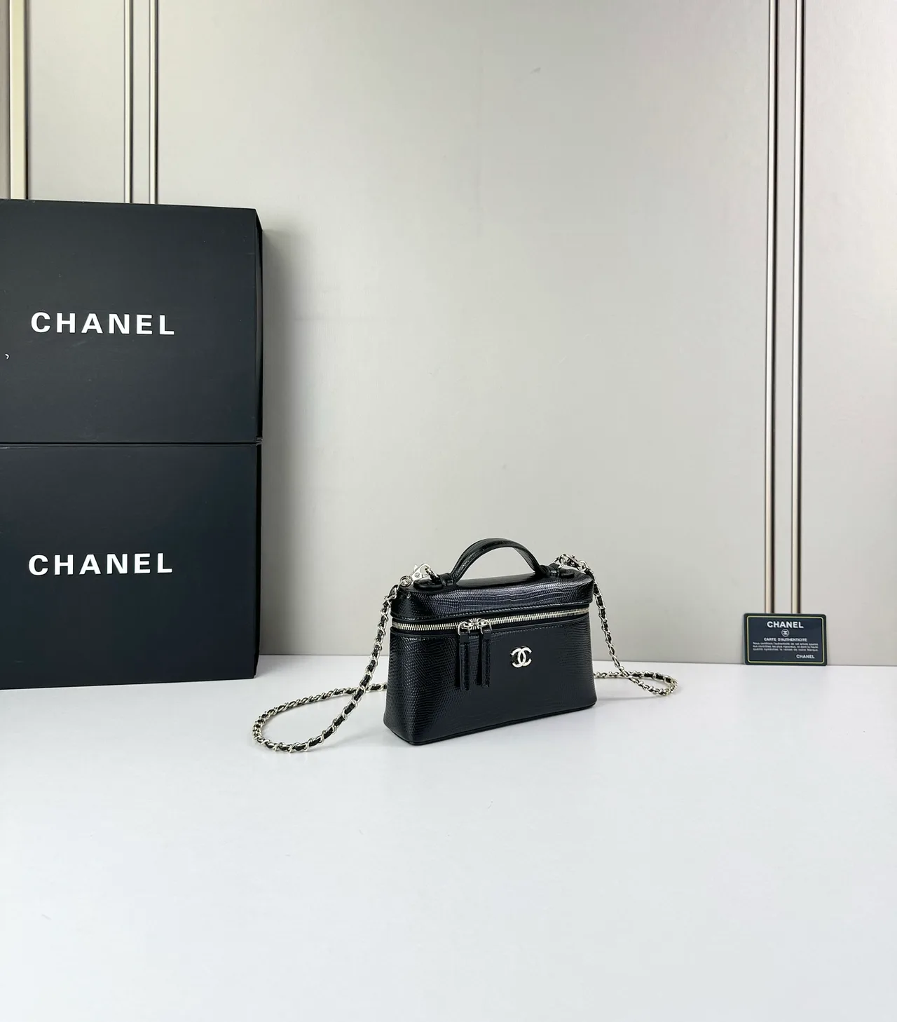 Chanel Cowhide Vanity Case in Black · view 1