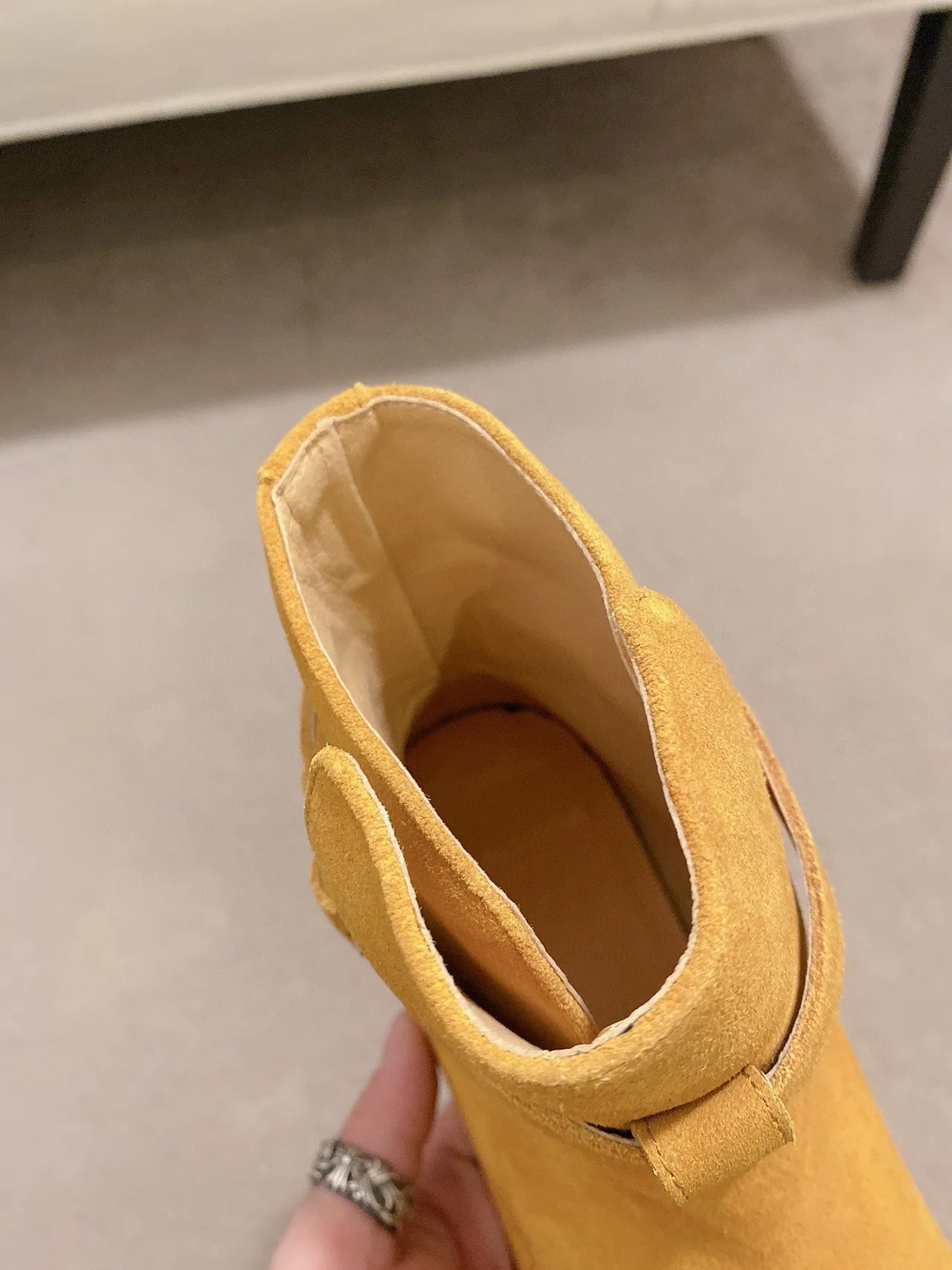 Saint Laurent Cowhide Boots in Yellow · view 7