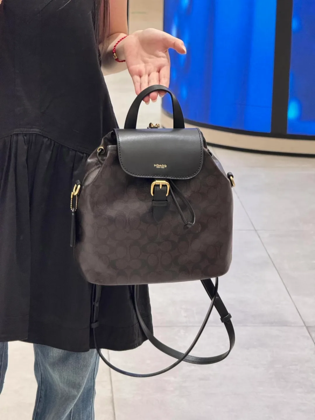 Coach Path Backpack in Grey & Brown · view 1