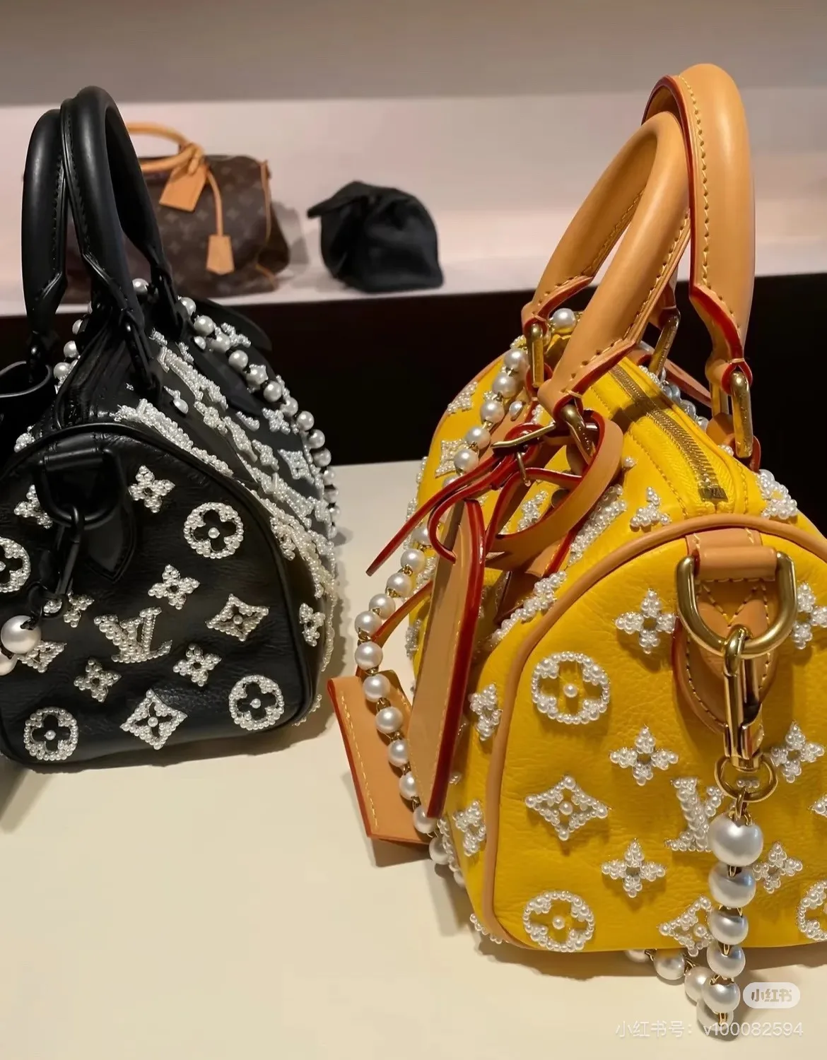 Louis Vuitton Pearl-monogram Speedy handbag in Yellow / Blue / Black · view 8
