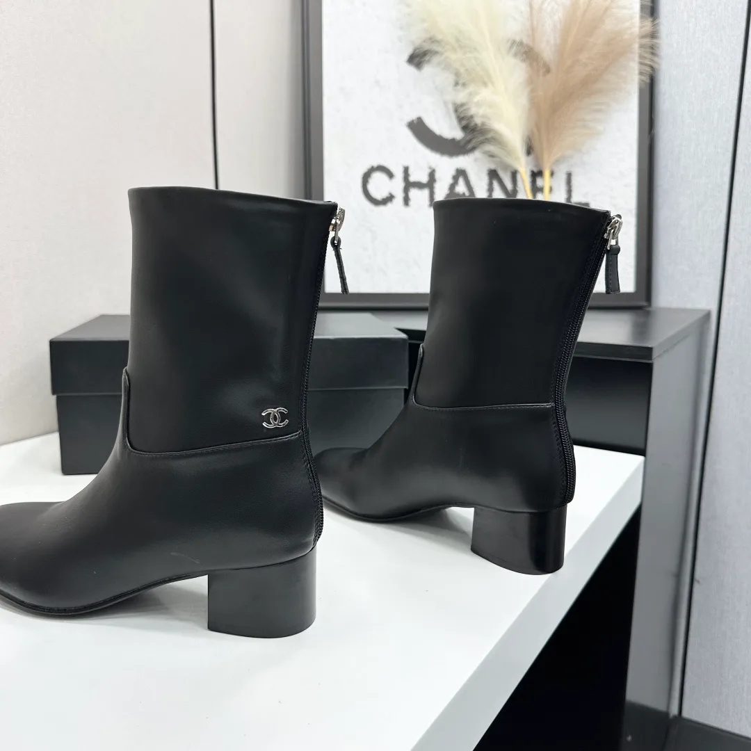 Chanel Cowhide Ankle Boots in Black · view 6
