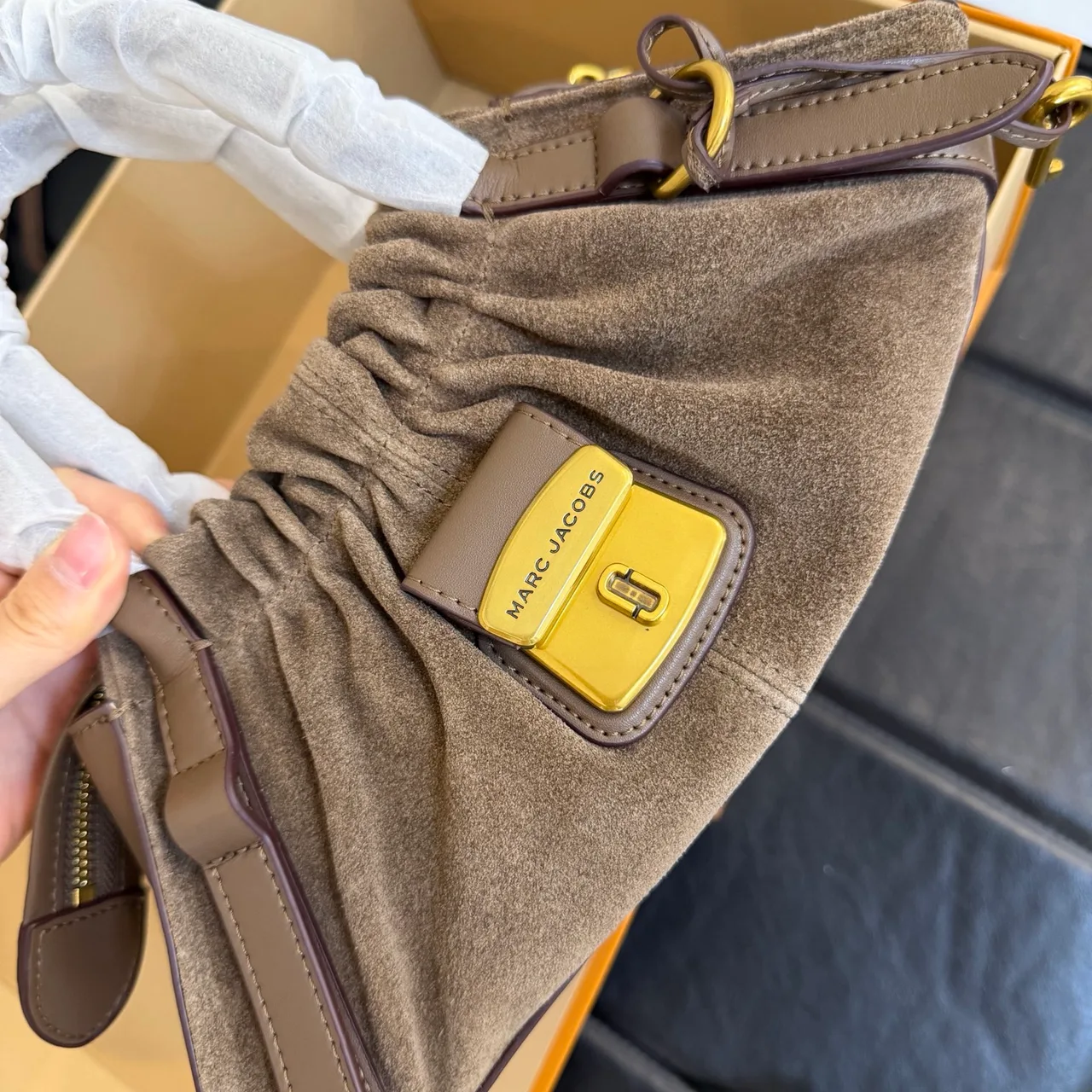 Marc Jacobs Cowhide Top-Handle Bag in Beige · view 4