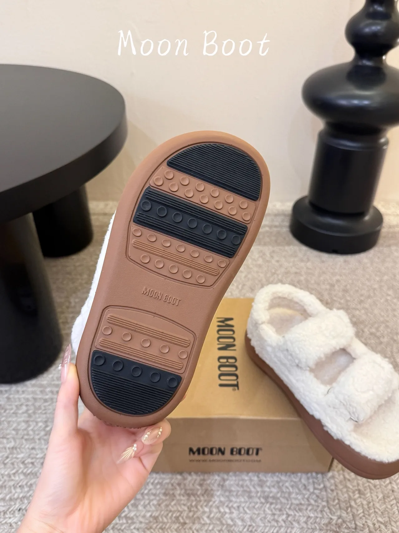 Moon Boot Slippers in White · view 6