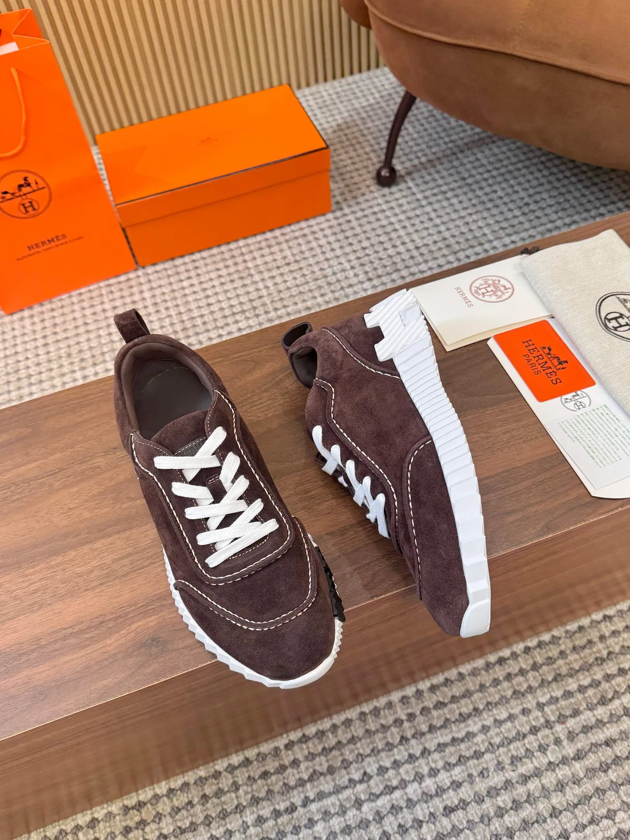 Hermes Sneakers in Brown · view 5
