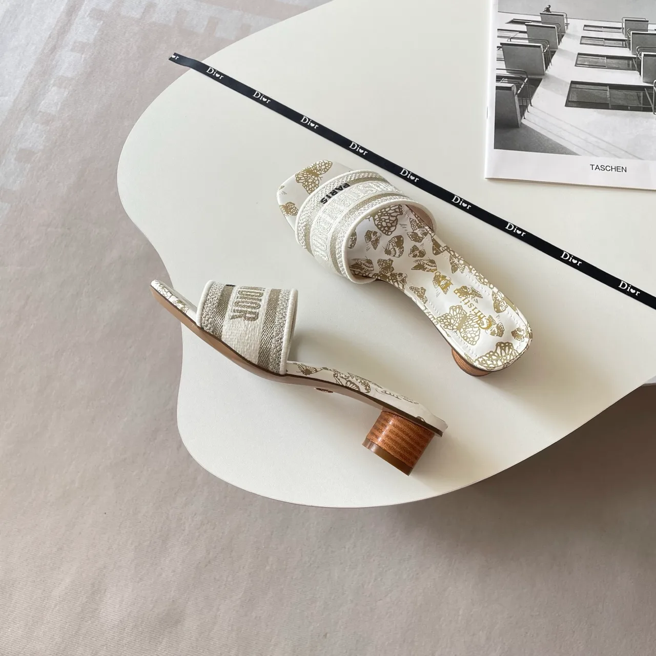 Dior Heeled Mules in White · view 5