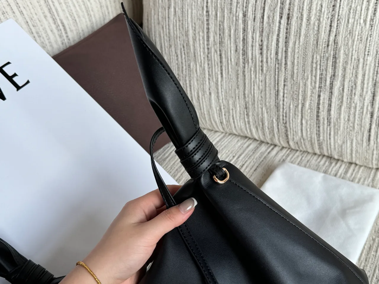 Loewe Smooth Hobo Bag in Black · view 8