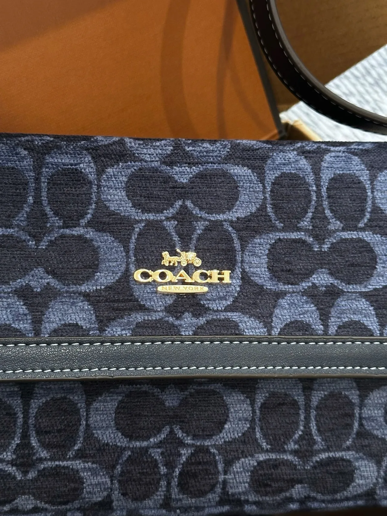 Coach Canvas Suede-Look Crossbody Bag in Blue · view 3