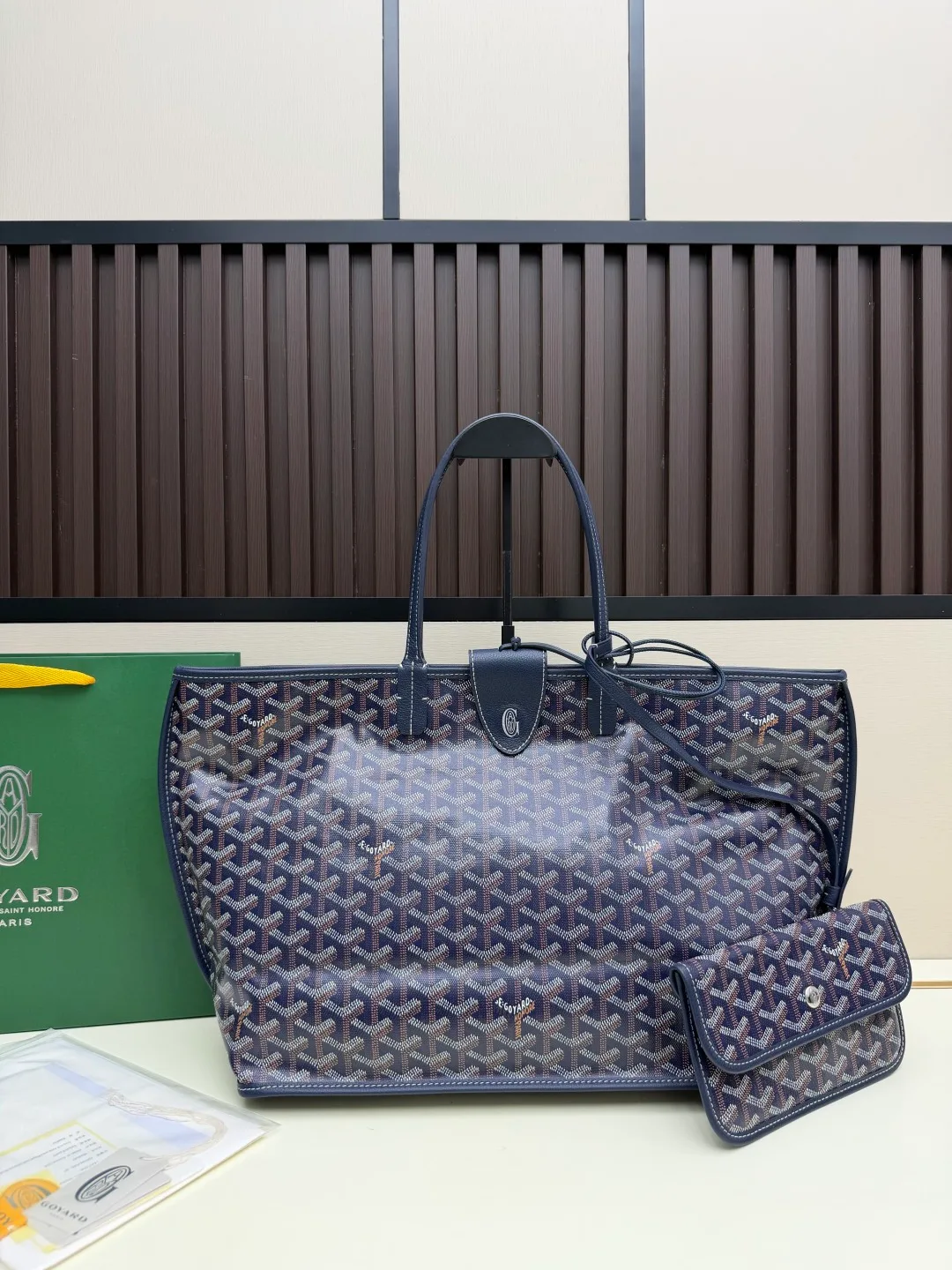 Goyard Canvas Smooth Saint Louis Tote in Blue · view 1