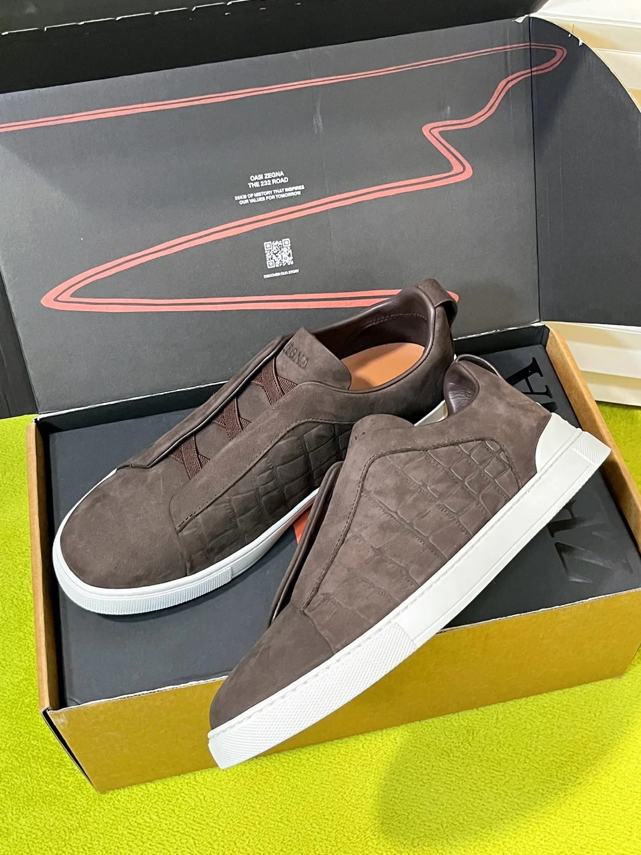 Zegna Triple Stitch Sneakers in Brown · view 6