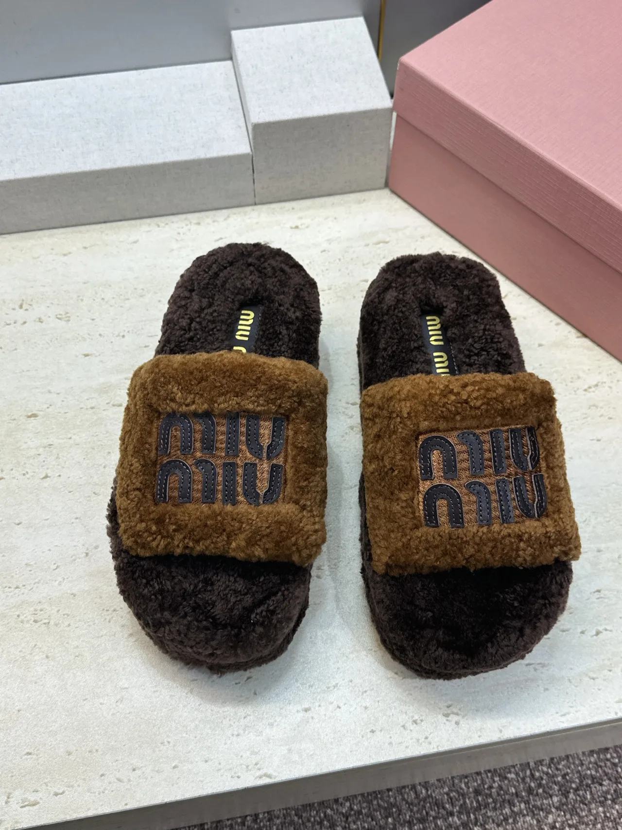 Miu Miu Slippers in Brown · view 1
