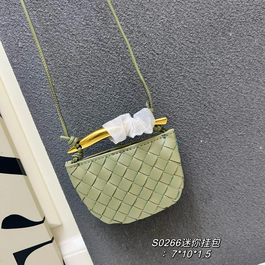 Bottega Veneta Woven Miniature Sardine Bag Charm in Green · view 1