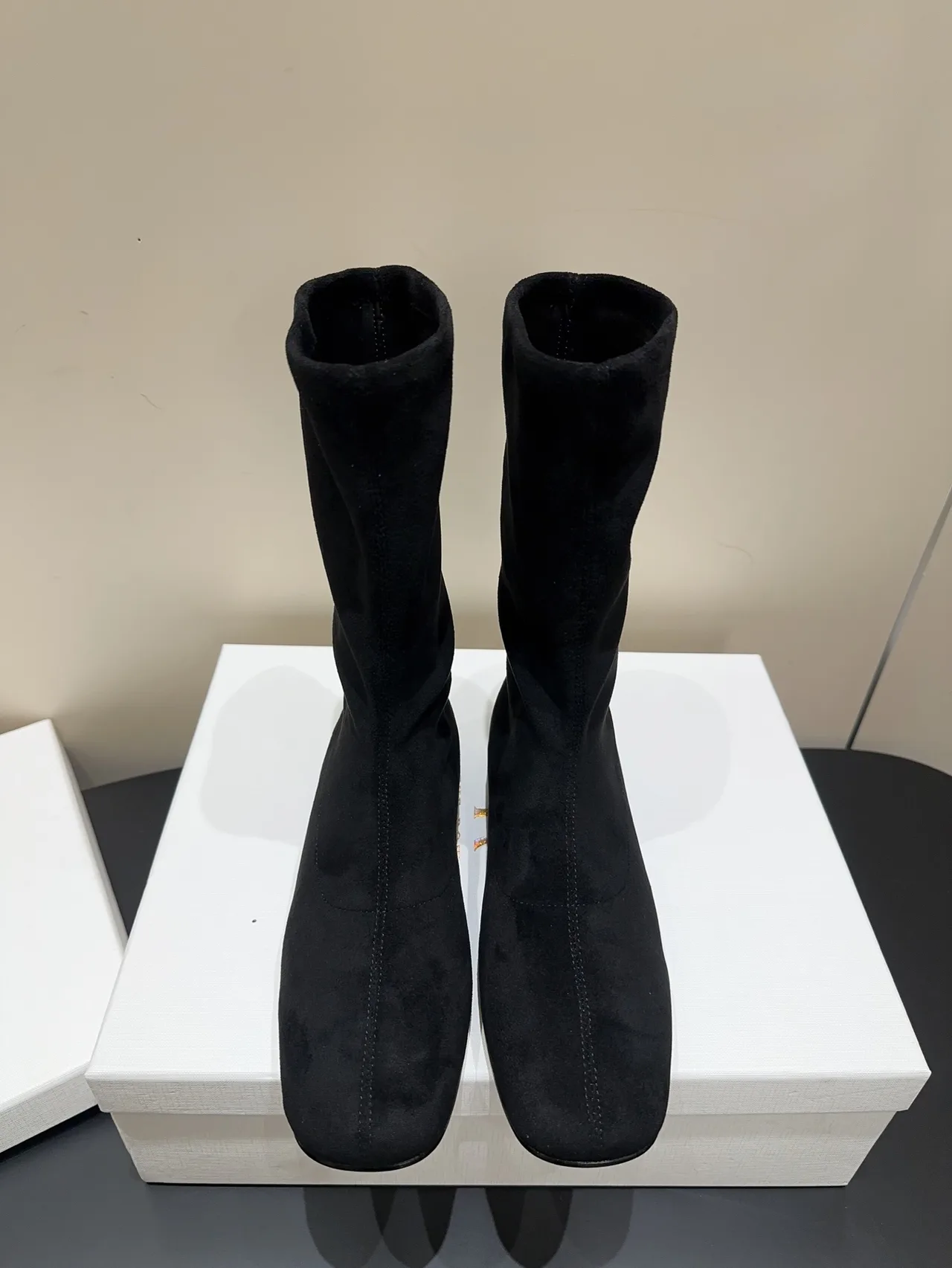 The Row Cowhide Sheepskin Matte Ankle Boots in Black · view 1