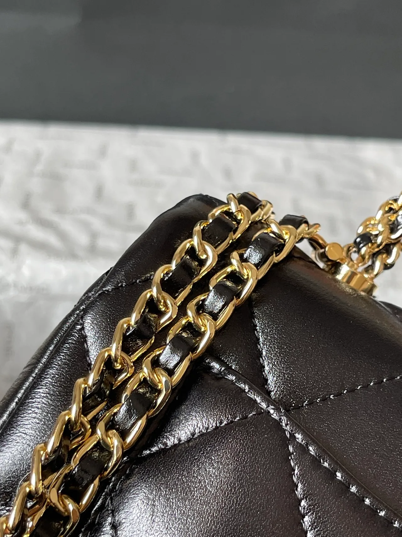 Chanel Sheepskin Quilted Handbag in Black · view 7