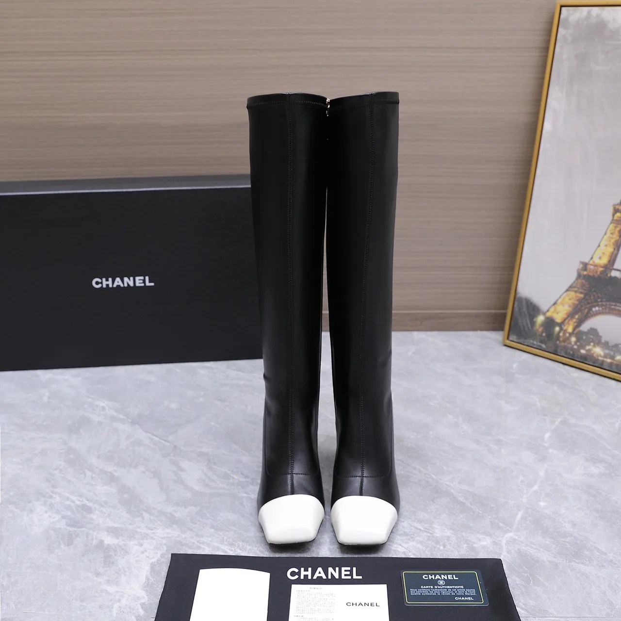 Chanel Cowhide Knee-High Boots in Black · view 5