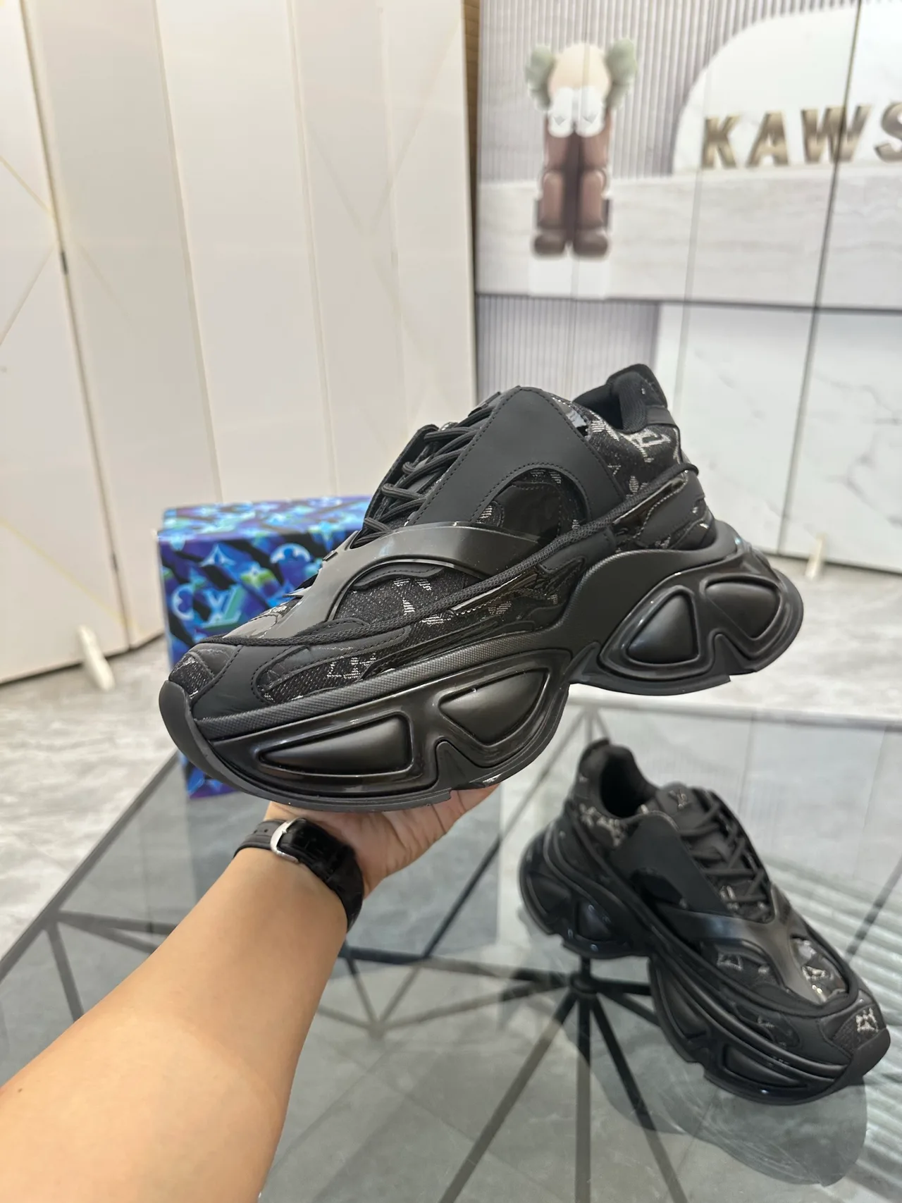 Louis Vuitton Cowhide Sneakers in Black · view 6