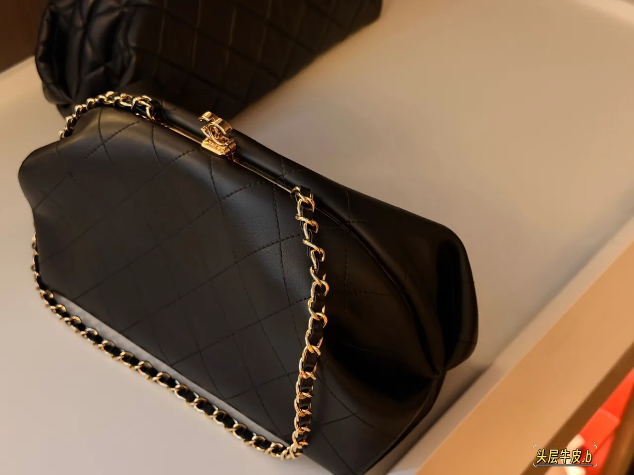 Chanel Quilted Glossy Frame Clutch in Black · view 4