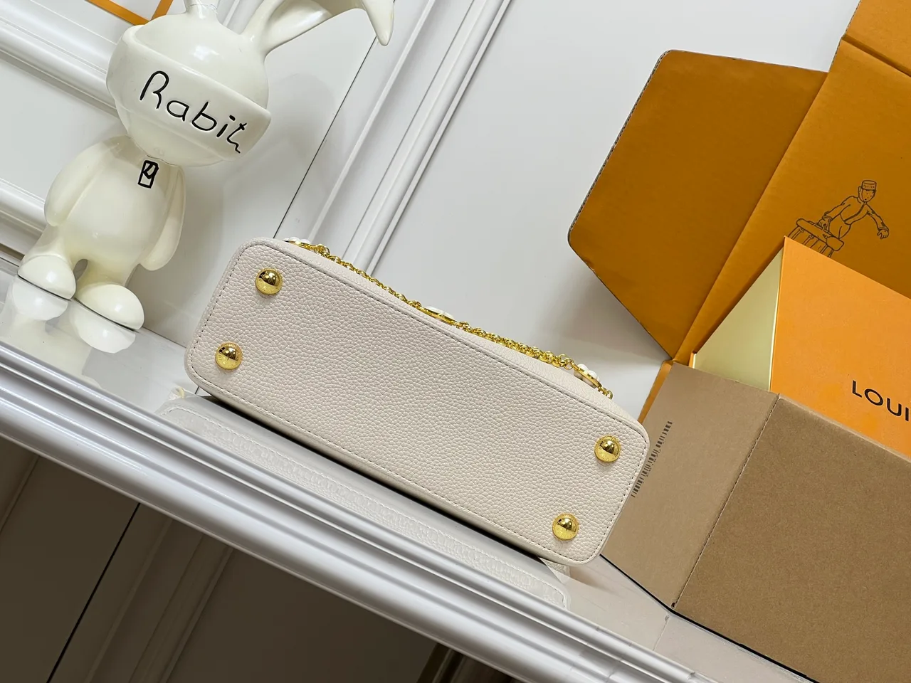 Louis Vuitton Cowhide Capucines BB Bag in Cream · view 7