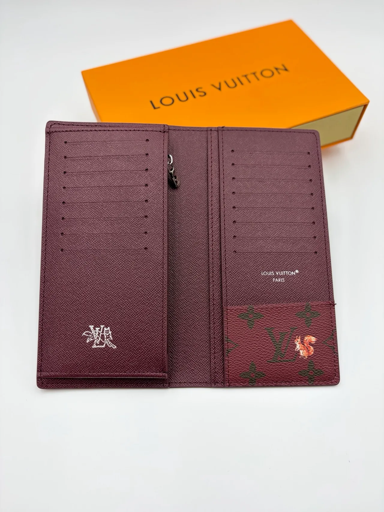 Louis Vuitton Canvas Long Wallet in Burgundy · view 5