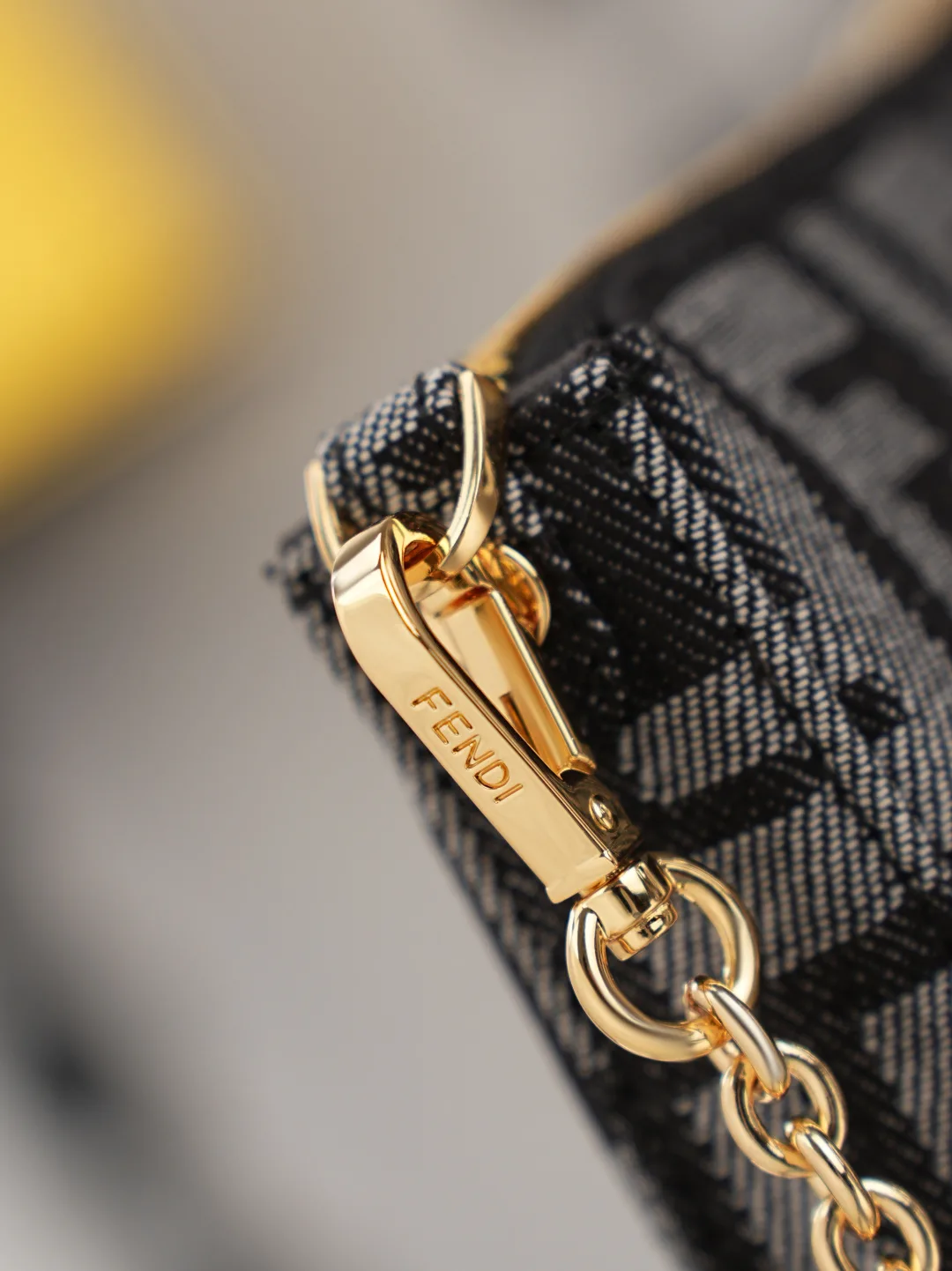 Fendi Baguette Denim Clutch in Black · view 7