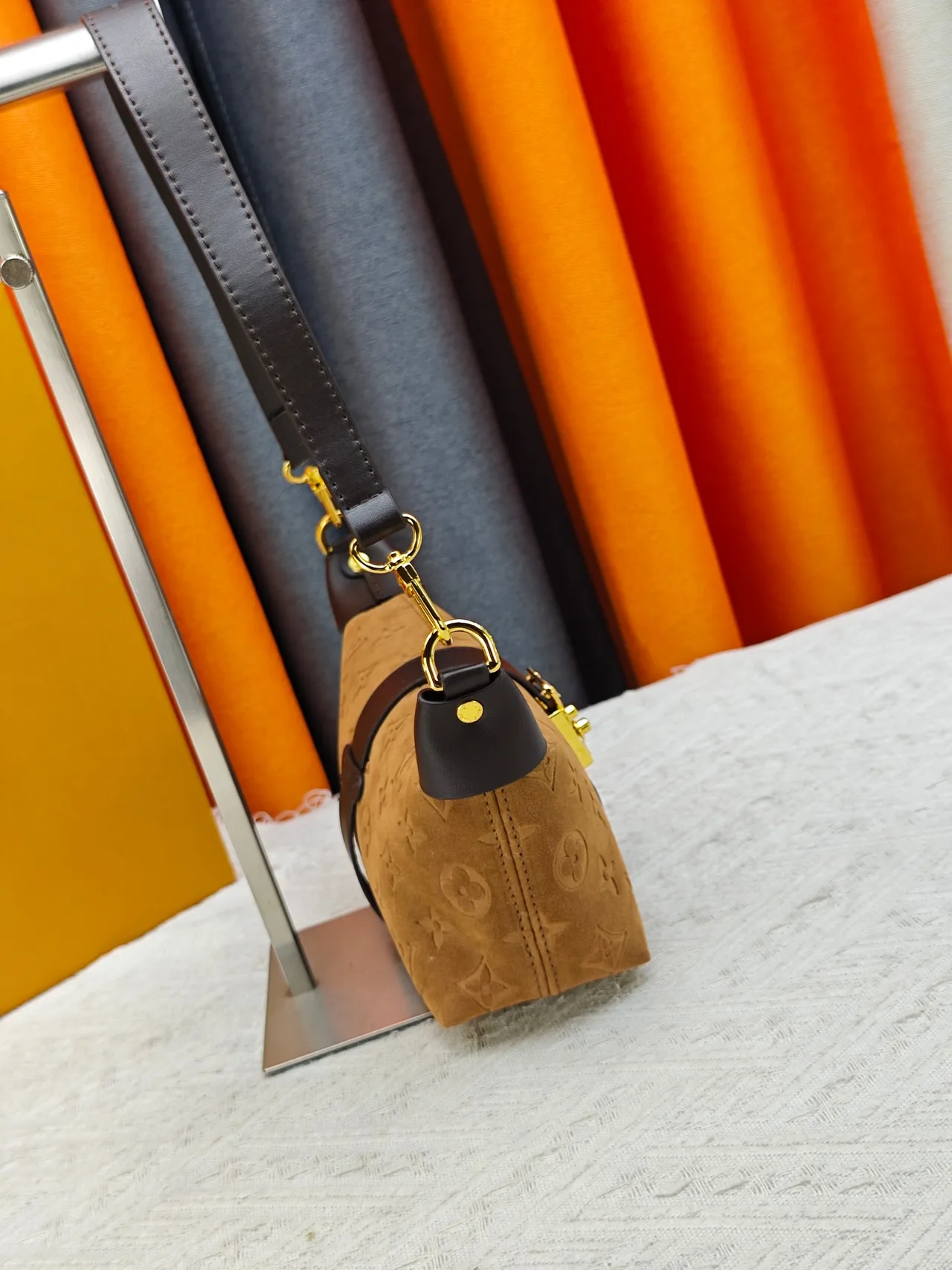 Louis Vuitton Suede Canvas Hobo Bag in Brown · view 4
