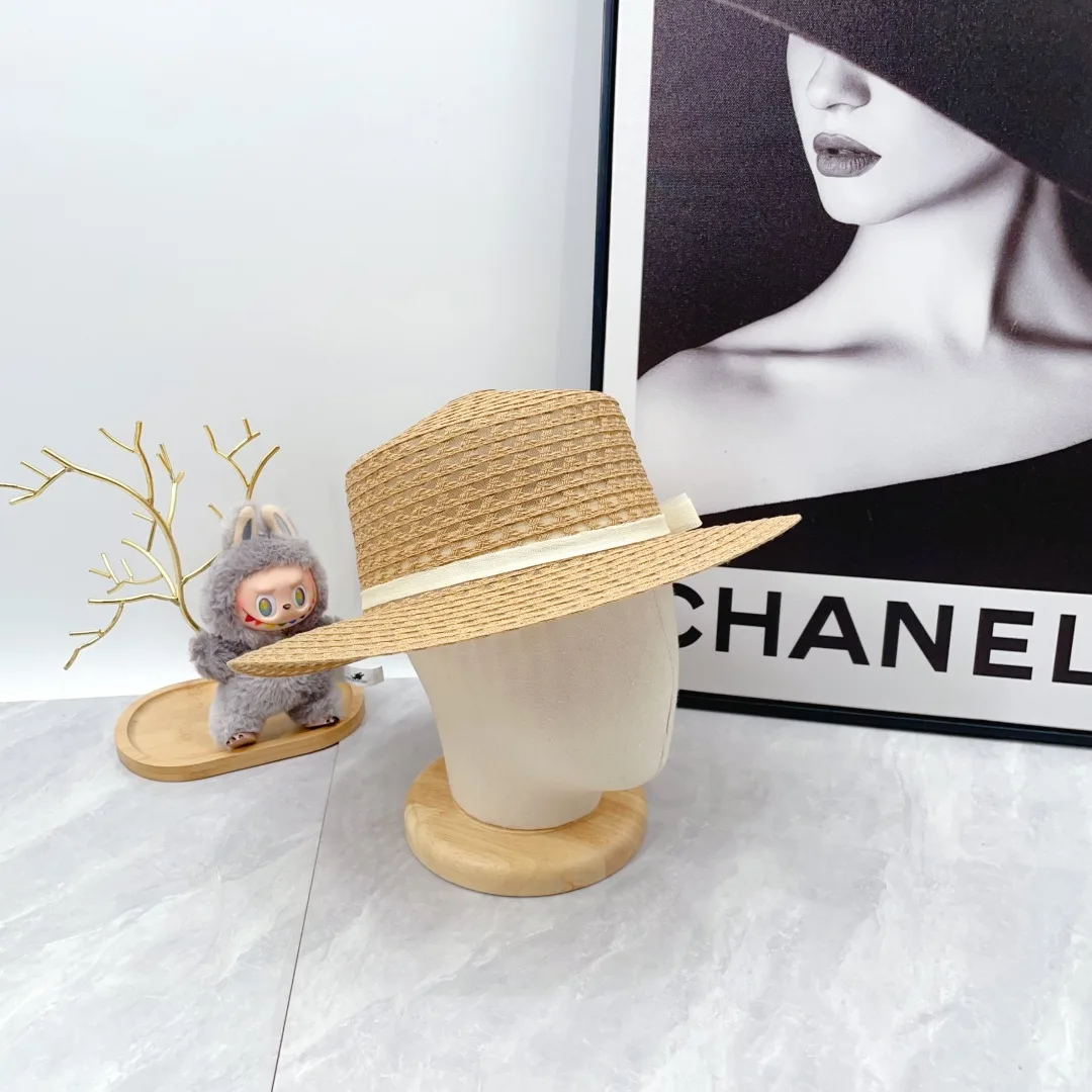 Chanel Woven Boater Hat in Beige · view 4