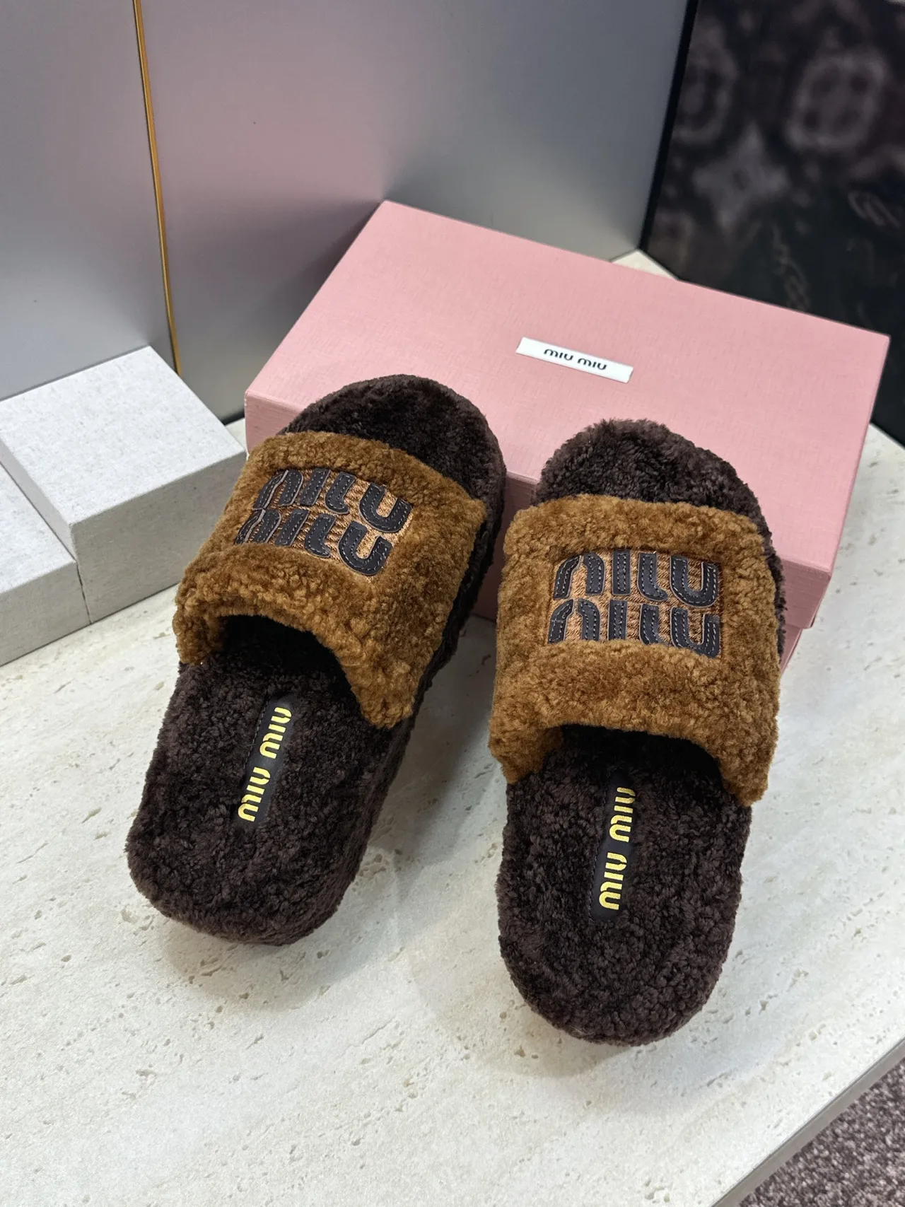 Miu Miu Slippers in Brown · view 4