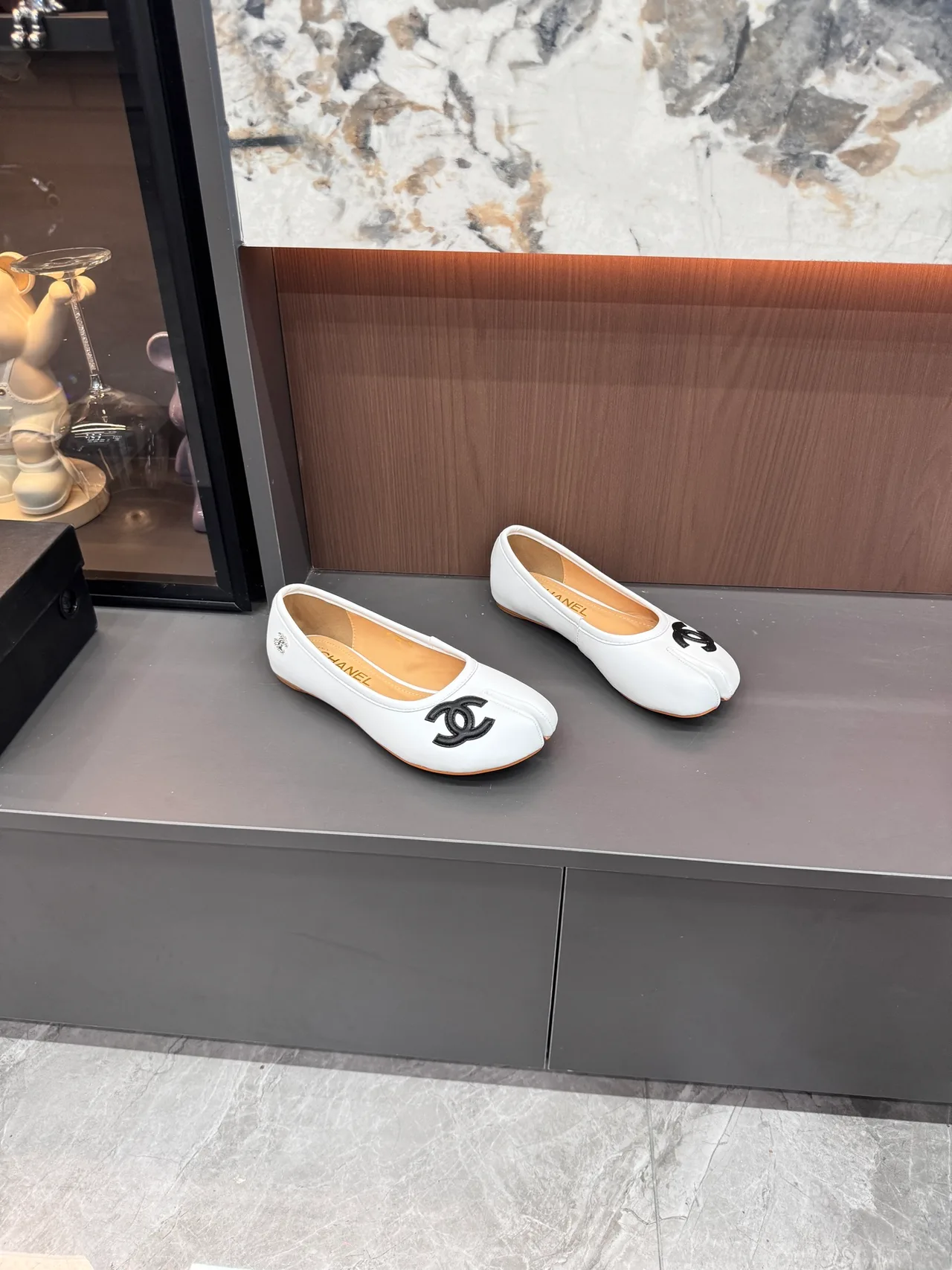 Chanel Glossy Ballet Flats in White · view 1