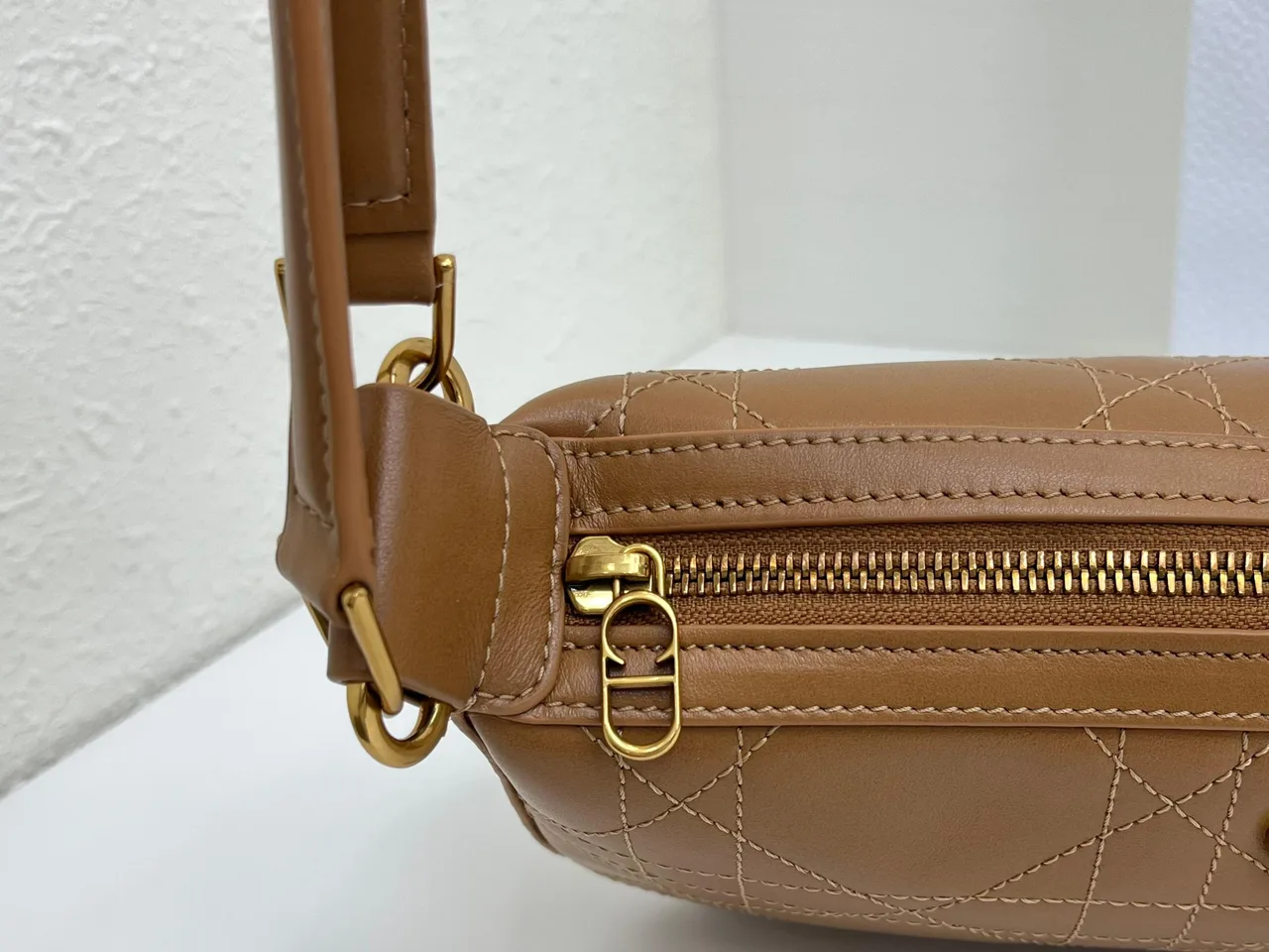 Dior Quilted Hobo Bag in Tan · view 7