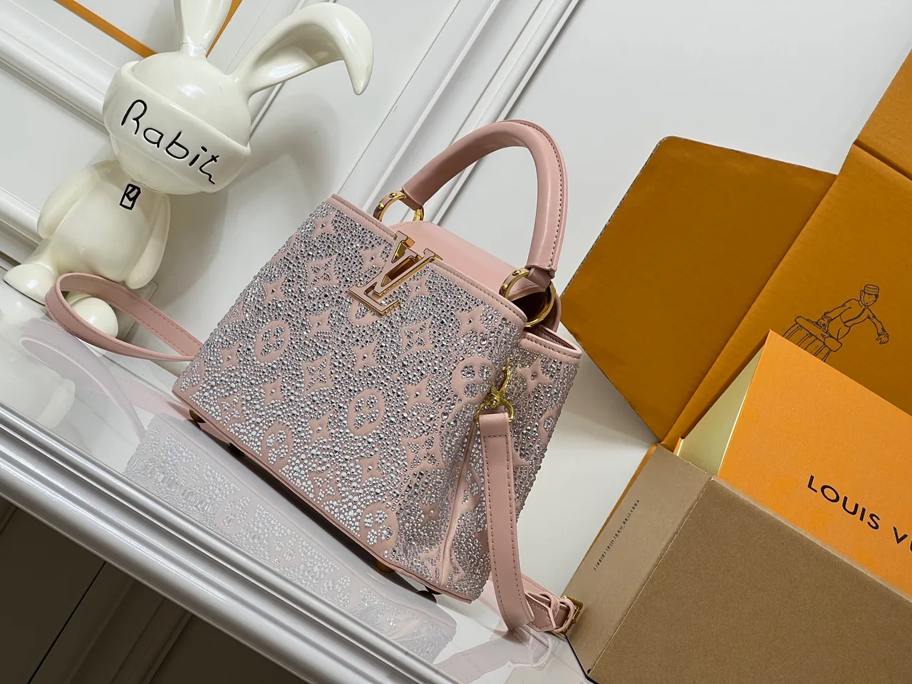Louis Vuitton Cowhide Quilted Top-Handle Bag in Pink · view 3