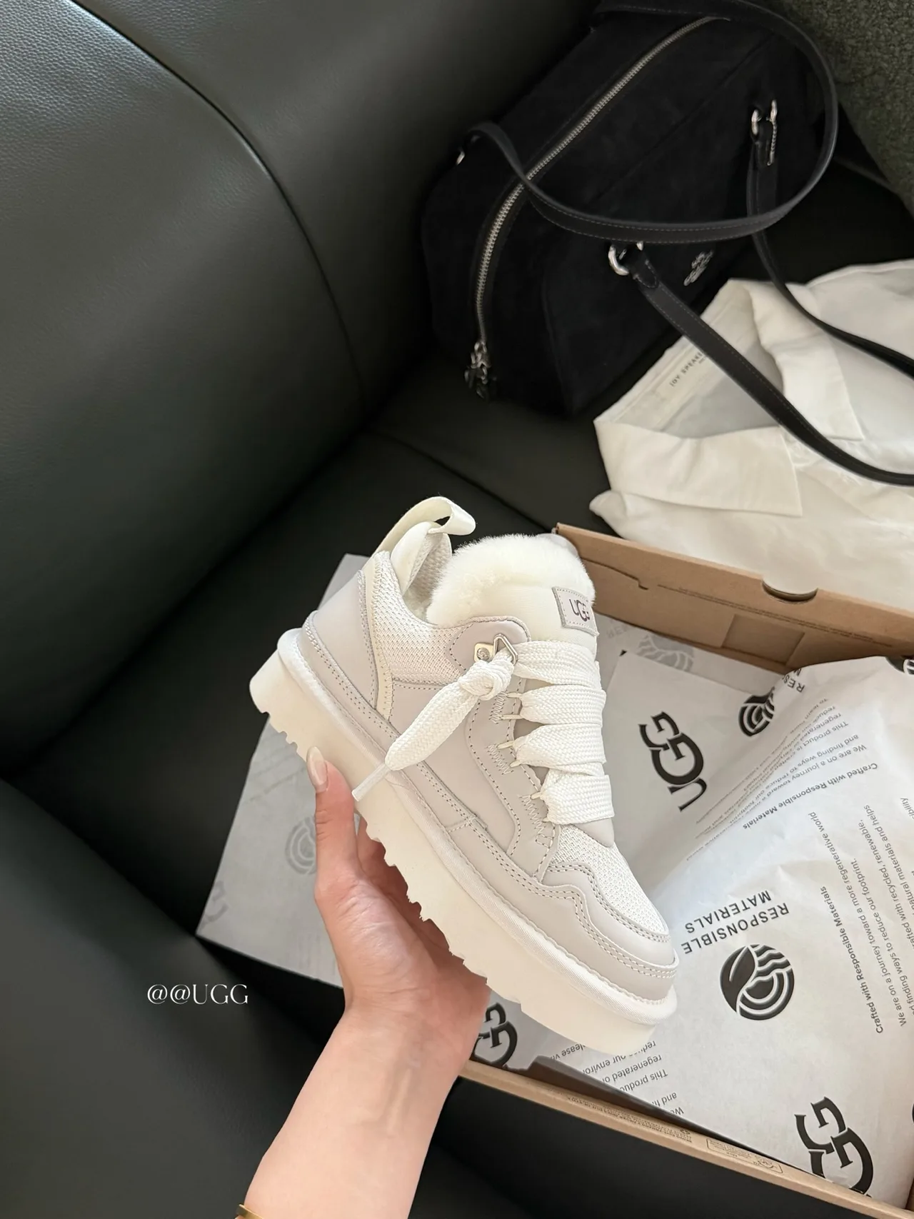 UGG Suede Canvas Sneakers in Grey · view 6