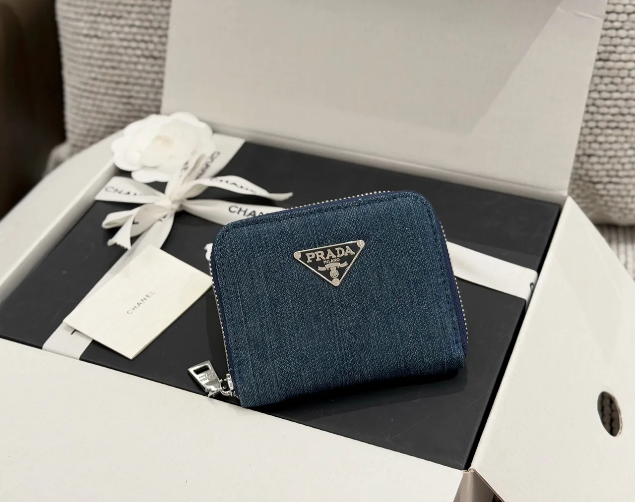 Prada Wallet in Brown & Blue & Black & Grey · view 2