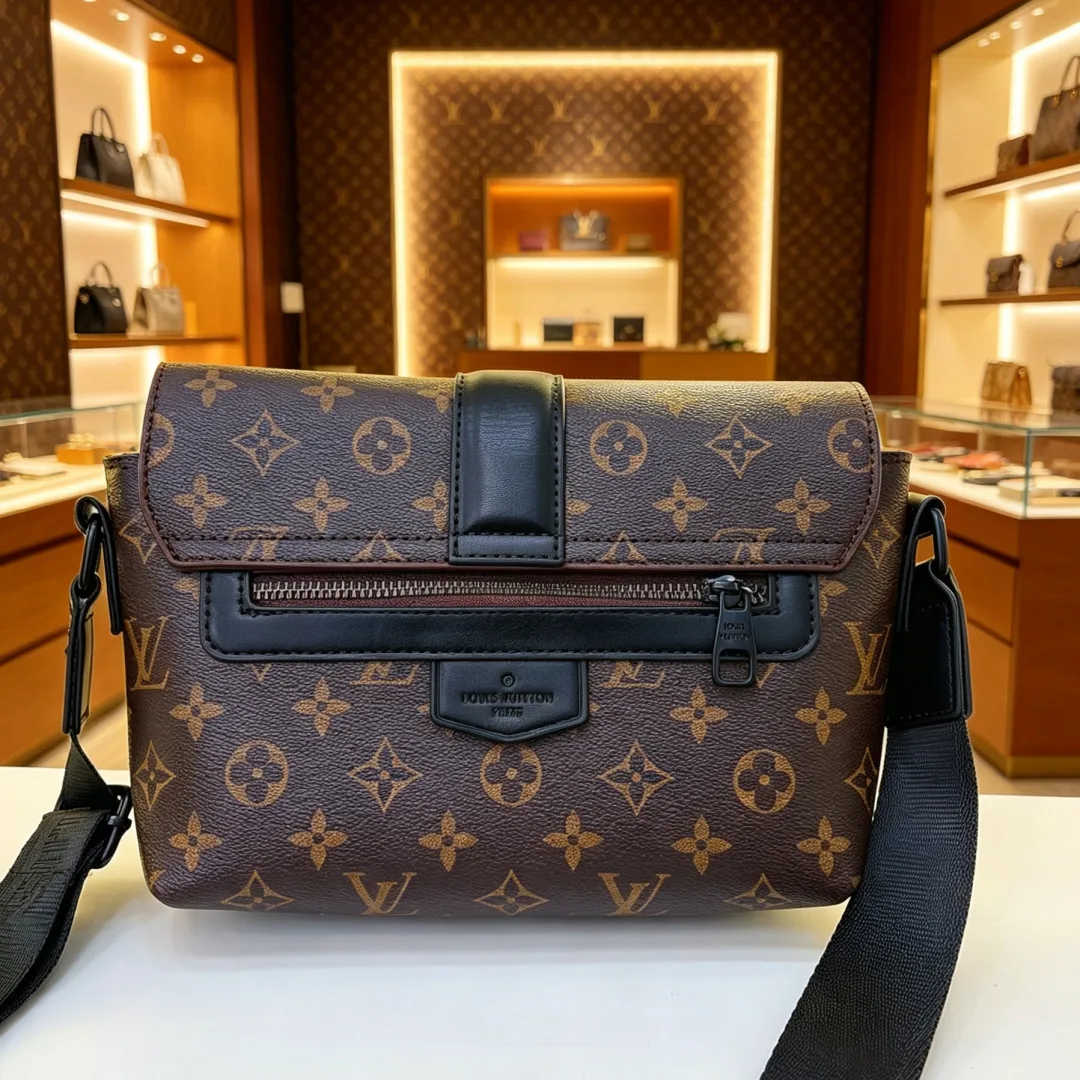 Louis Vuitton Flap Messenger Bag in Black / Brown · view 4