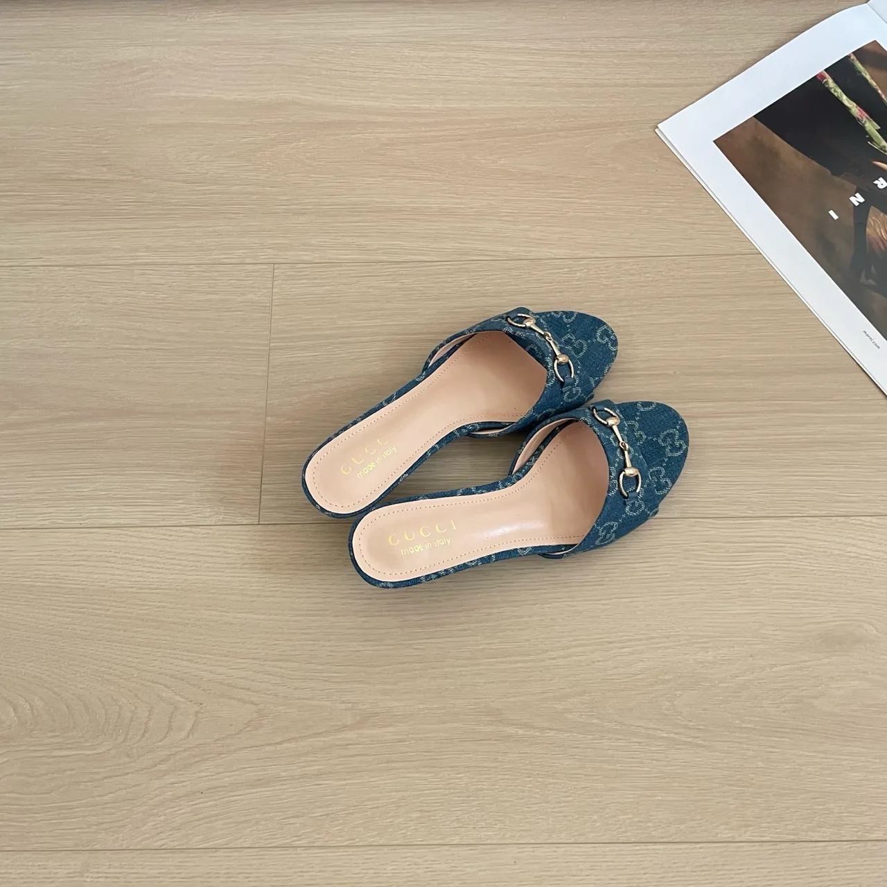 Gucci Canvas Mules in Blue · view 5