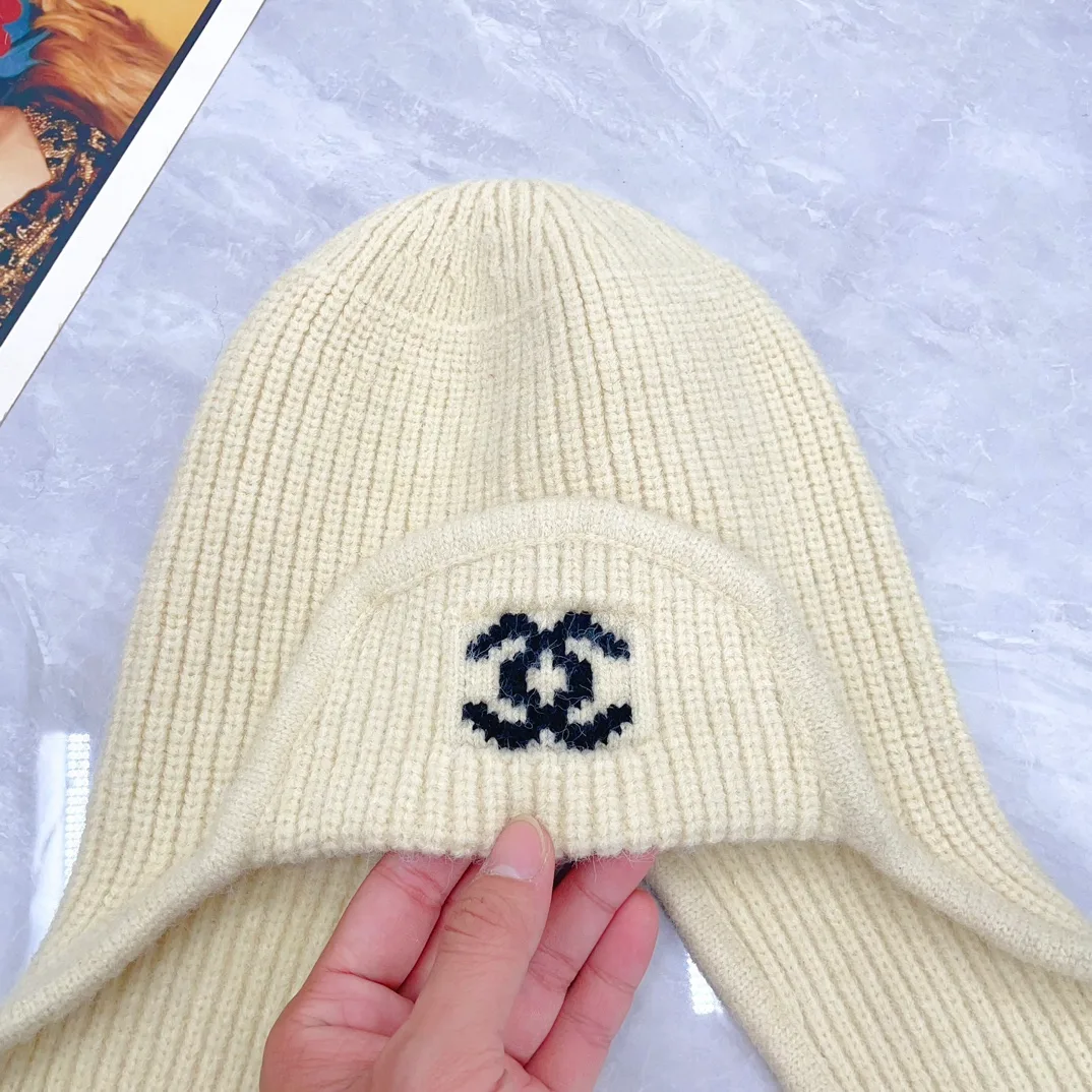 Chanel Earflap Hat in White · view 8