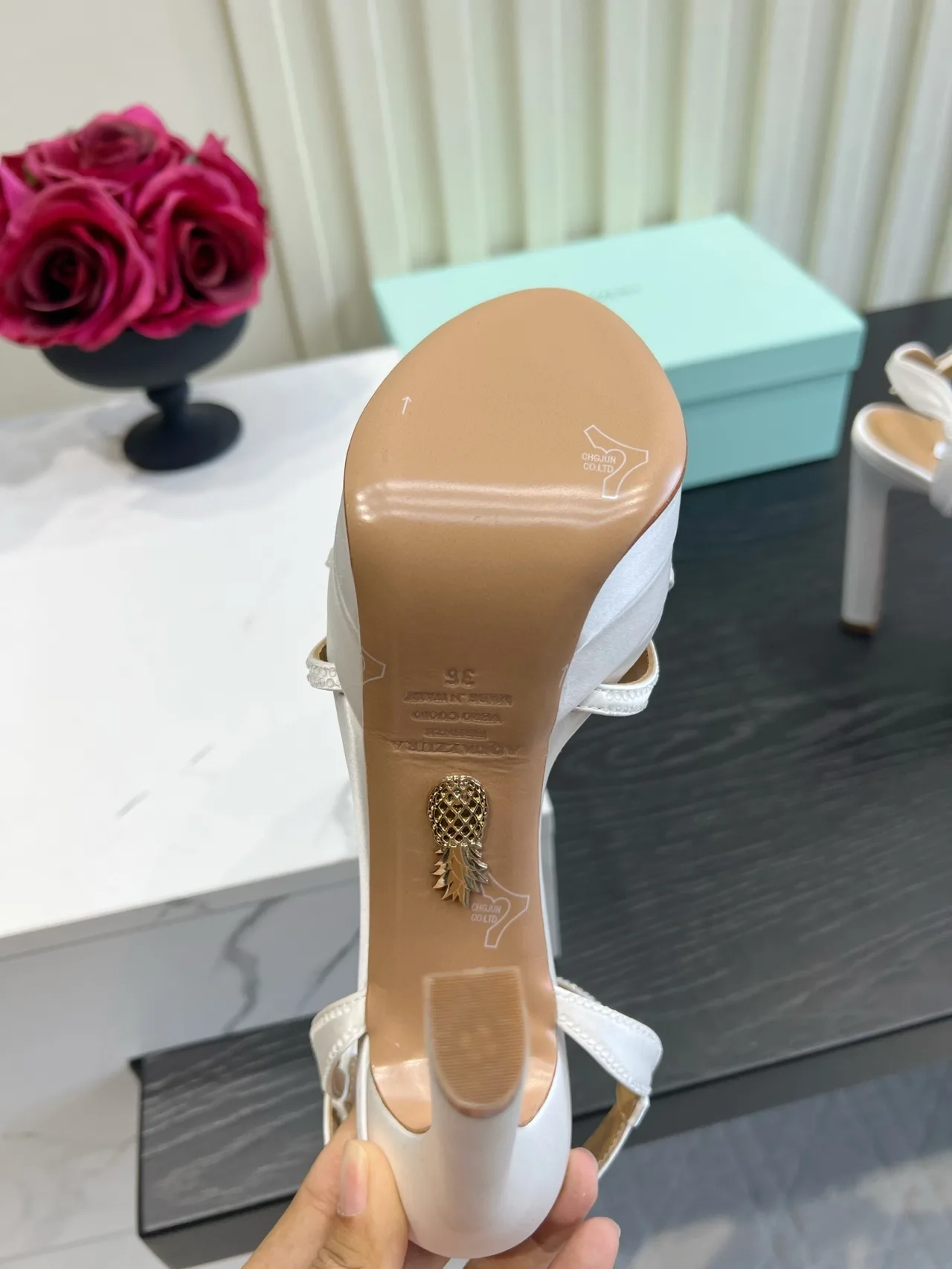 Aquazzura Silk Platform Heeled Sandals in White · view 6