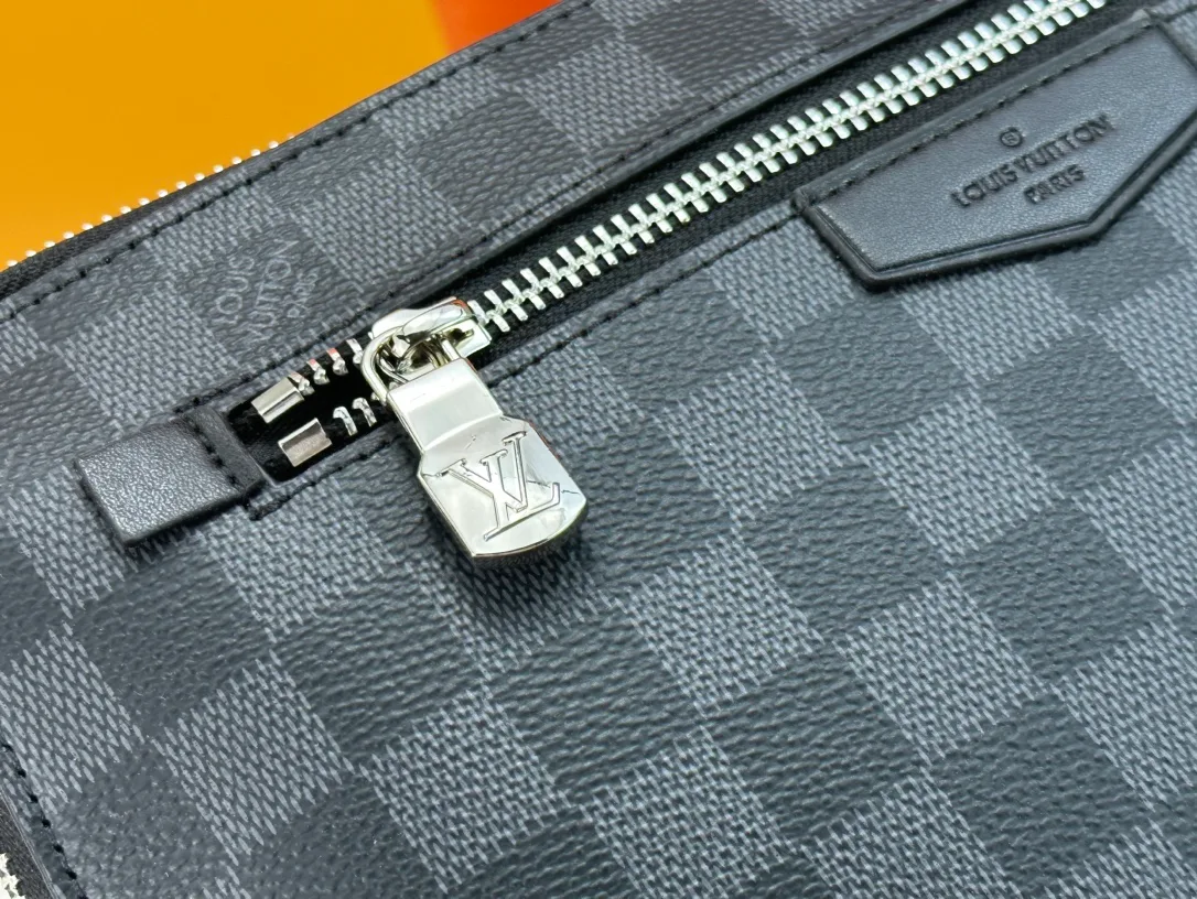 Louis Vuitton Canvas Check Clutch in Grey · view 6