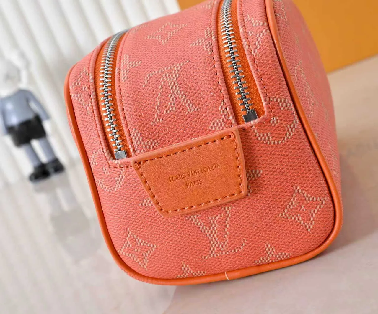 Louis Vuitton Cowhide Canvas Wash Bag in Orange · view 7