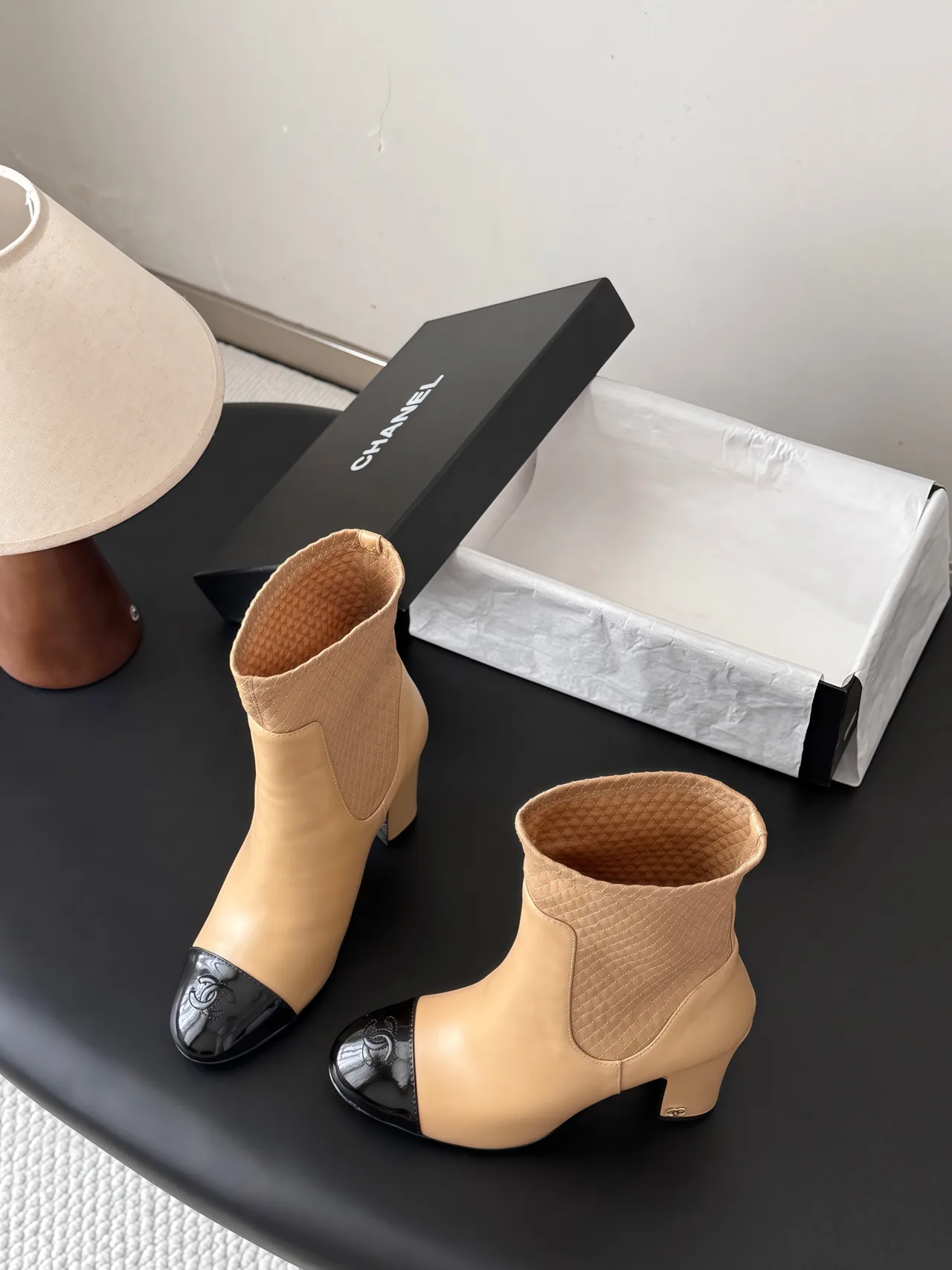 Chanel Cowhide Boots in Tan · view 5