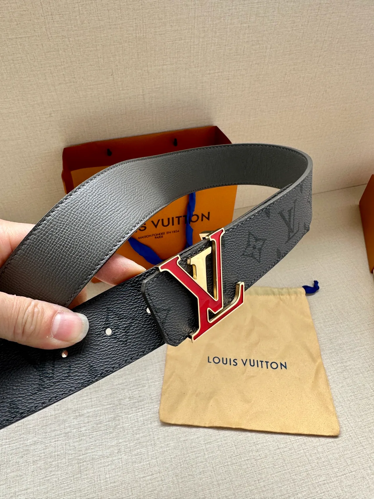 Louis Vuitton Canvas Belt in Grey · view 4
