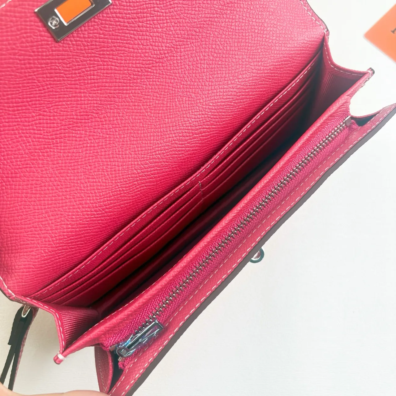 Hermes Kelly Long Wallet in White & Black & Pink & Red & Grey & Brown & Blue & Orange · view 5
