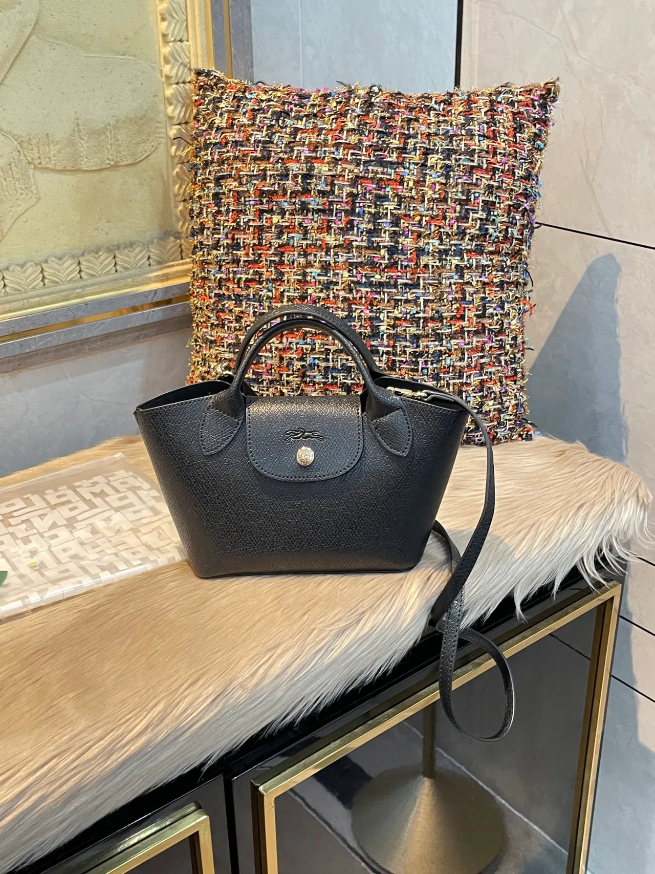 Longchamp Mini Top-Handle Bag in Black · view 1