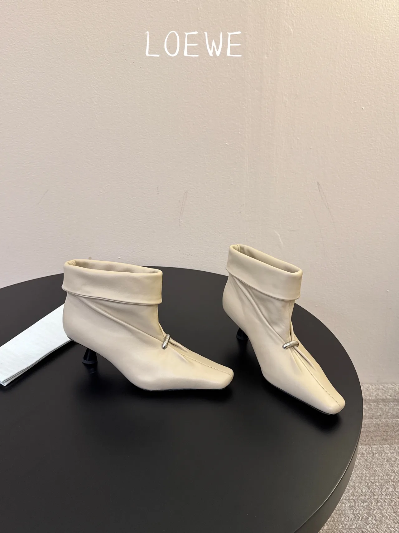 Loewe Cowhide Ankle Boots in White · view 4