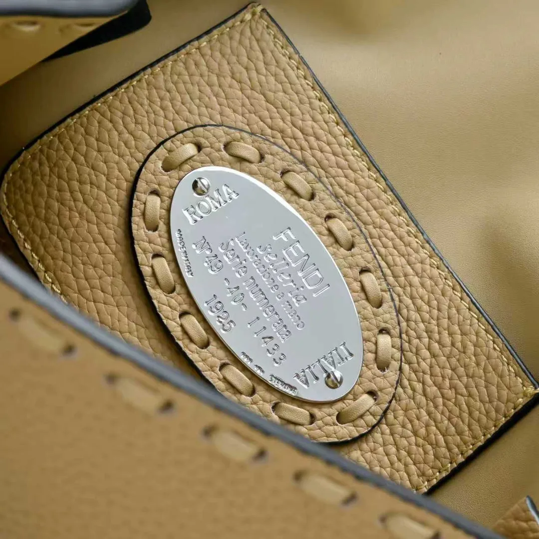 Fendi Baguette Smooth Shoulder Bag in Beige · view 6