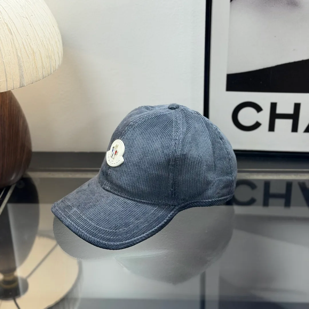 Moncler Corduroy Baseball Cap in Blue · view 1